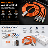 Câble de charge rapide PD 65W Type-C vers Type-C 4-en-1 USB3.0 avec gaine en nylon, blindage tressé de 1 m, 5A, pour téléphones mobiles iOS et utilisation en voiture
