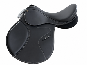 Euro-Riden English Dressage Saddle Genuine Leather Black Tree Wood <b>Equestrian</b> Riding Saddle - Product Image 1
