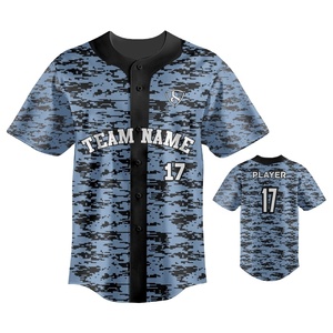 Venta al por mayor 100% poliéster bordado Logotipo de impresión deportes béisbol desgaste uniforme chaquetas mujeres hombres béisbol jerseys camisas de vestir - Product Image 2