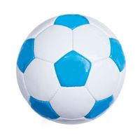 Ballon de football SASPORTS Taille 5 en cuir PU avec chambre à air en latex, bleu, noir, blanc, pour entraînement en salle, durable, gonflé, emballage 0,4-0,45 kg