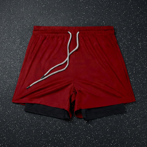 Summer Men Double <b>Layer</b> <b>Mid</b> Waist Fitness Gym Training Sports Shorts Quick Dry Eco-Friendly Breathable Workout Jogging - Product Image 2