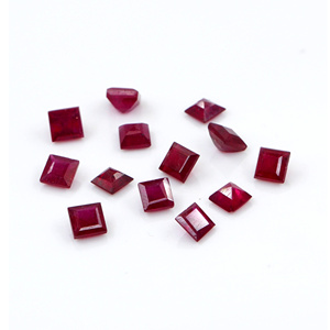 Rubis naturels de Bangkok, carrés calibrés de 3,5 mm, pierres précieuses de rubis naturelles facettées, prêtes à l'emploi pour la création de bijoux - Product Image 1