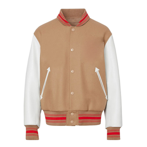 Saleh Enterprises Unisex Wool Leather Sleeve Varsity Bomber <b>Jacket</b> Streetwear Winter Windproof Eco-Friendly Anti-UV <b>Heated</b> High - Product Image 5