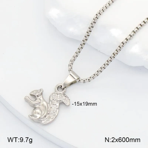 Colgante clásico de animales para Navidad en acero inoxidable 304 con acabado chapado en oro de 18 quilates y cadena tipo caja - Product Image 2