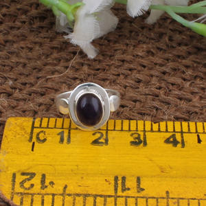 แหวนพลอยแอมเมทิสต์ทรงหลังเบี้ย เงินแท้ 925 สีม่วง แหวนพลอยแท้สำหรับผู้หญิง แหวนงานฝีมือ ขายส่ง - Product Image 4