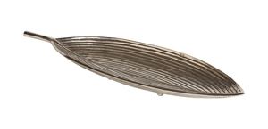 Wholesale Luxury <b>Leaf</b> Shaped Bronze Metal Serving Tray Bulk Hotel Platter with Elegant Ribbed Texture Decorative Centerpiece - Product Image 6