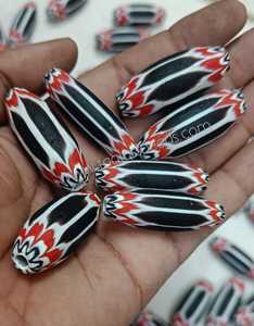 Cuentas de vidrio Chevron hechas a mano, largas y ovaladas, tipo Rosetta, sueltas para manualidades DIY, collares, pulseras y fabricación de joyas al por mayor - Product Image 4