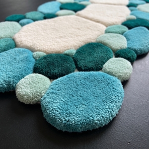 Handmade Tufted <b>Pebble</b> Area <b>Rug</b> Soft 3D Round Carpet Modern Abstract Floor Mat for Living Room Bedroom - Product Image 2