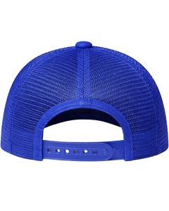 Casquette de baseball trucker bleue personnalisable, dos en maille respirante, réglable avec fermeture snapback, vierge, pour logo personnalisé, pour activités de plein air, décontractée et sportive - Product Image 4
