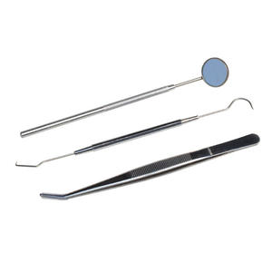 Kit d'examen dentaire en acier inoxydable pour usage professionnel : miroir de blanchiment dentaire, détartreur, pinces, instruments chirurgicaux de base - Product Image 2
