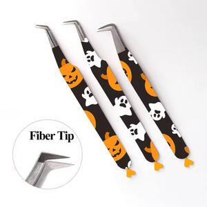 Pinzas para Pestañas de Halloween, de Acero Inoxidable con Punta de Fibra, Herramientas de Precisión para Extensión de Pestañas - Product Image 1