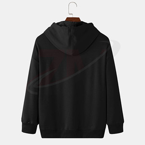<b>Black</b> Color 100% Cotton <b>Fleece</b> Hoodies For Men's Luxury Latest Designs 450 GSM Hot Sale Hoodies For Men's Winter Season - Product Image 2