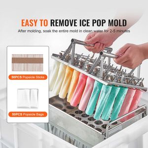40 stampi cilindrici in acciaio inossidabile per ghiaccioli e gelati a base di latte - Product Image 4