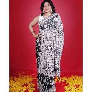 Saree de créateur avec broderie de fil Lakhnavi Robes de travail élégantes pour femmes - Product Image 5