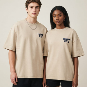 เสื้อยืดคอกลมโอเวอร์ไซส์พรีเมียมสำหรับผู้หญิงและผู้ชาย น้ำหนักเบา สวมใส่สบาย รับปักลายตามสั่ง สั่งซื้อจำนวนมาก - Product Image 2