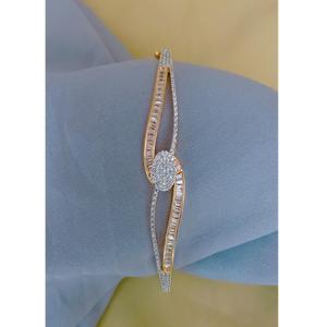 Elegant Trendy Premium Quality Gold Plated Zircon Stone Look <b>Charm</b> Bracelet for Women's Wedding Party Wear - Product Image 1