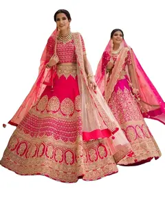 La plupart des tendances magnifique mariage Lahenga Choli femmes élégantes soie Choli acheter en ligne auprès du fournisseur indien 2023 collection