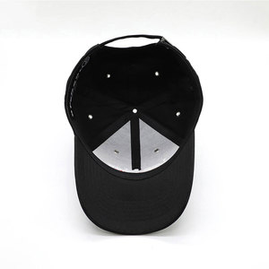 Casquette de baseball noire à 6 panneaux, 100% coton sergé, ajustée, unisexe, décontractée, couleur unie, taille adulte 58-60CM - Product Image 4