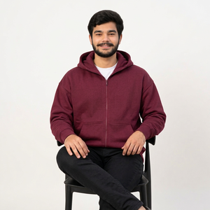 Sudaderas personalizadas al por mayor para hombre, sudadera de corte holgado con logo bordado, sudaderas de marca de ropa independiente - Product Image 1