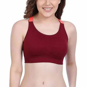 Soutien-gorge de sport de couleur unie beige clair, fabriqué en usine, produit le plus vendu, avec des matériaux de qualité supérieure, soutien-gorge de sport tendance pour femmes - Product Image 1