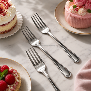 Fourchette à dessert professionnelle en acier inoxydable, finition miroir, pour service traiteur, durable, vaisselle de table - Product Image 1