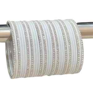 Premium Gold Plated Trendy Islamic Wedding Chura <b>Bangles</b> <b>Set</b> Imitation Pearl High Polished Finish Customized Women's Jewelry - Product Image 2