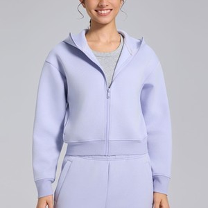 Sudadera con capucha ligera de moda 2026, corte regular, forro polar, color liso, con cremallera frontal, informal, de invierno, lavada, ecológica y transpirable - Product Image 1
