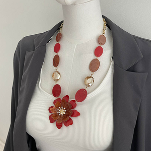 <b>Clear</b> <b>Resin</b> Necklace with Preserved Flowers Handmade Pendant Vintage Style <b>Resin</b> Pendant Necklace Handmade Gift for Women <b>Resin</b> - Product Image 4