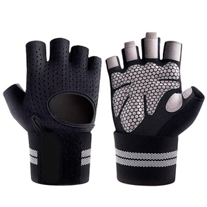 Leather Half Finger Breathable Unisex Gym Weight Lifting <b>Fitness</b> <b>Gloves</b> - Product Image 1