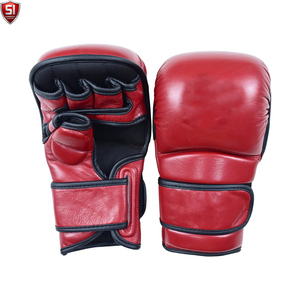 Gants de Sparring MMA en Cuir PU Premium, Design à Doigts Ouverts, Sangle de Poignet Réglable, Fermeture Auto-agrippante, Rembourrés pour Arts Martiaux et Boxe - Product Image 6
