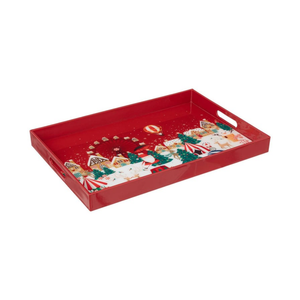Bandeja decorativa navideña de laca brillante de alta calidad con asas para mesa de centro, venta al por mayor desde Vietnam - Product Image 1