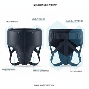 High Impact Safety Gear Protective Groin Guard for Men MMA Boxing Martial Arts Full Coverage Sports Adjustable Athletic Groin - Product Image 2