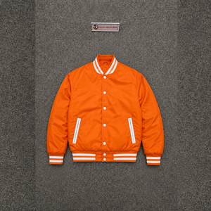 Veste universitaire orange pour homme Reklo Industries, couleur unie, col rabattu, coupe classique, vêtements d'hiver décontractés, respirante, écologique - Product Image 5