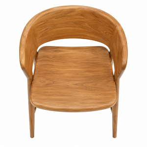 Chaise de salle à manger en teck massif, écologique, dossier incurvé, design scandinave moderne pour la maison, le bureau, l'appartement, l'hôtel - Product Image 4
