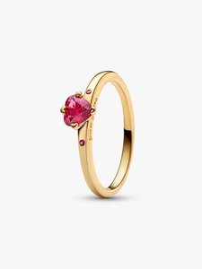 Elegante Anillo Minimalista de Lujo para Mujer en Oro de 18K con Rubí en Forma de Corazón, Engaste de Puntas y Piedras Laterales Certificadas IGI - Product Image 5