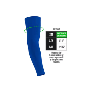 Manchons de compression sportifs en coton anti-UV sans couture avec logo personnalisé, respirants en polyester pour le cyclisme et la course à pied - Product Image 3