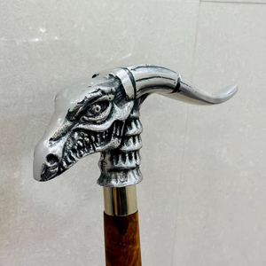 Canne de marche multifonctionnelle en bois de rose et laiton avec tête de dragon pour Halloween et Thanksgiving - Product Image 1