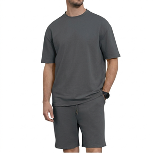 Conjunto de Camiseta y Pantalones Cortos de Algodón 100% al por Mayor, Conjunto de Camiseta y Pantalones Cortos Extra Grandes, Conjunto de Moda Personalizado para Hombre - Product Image 2