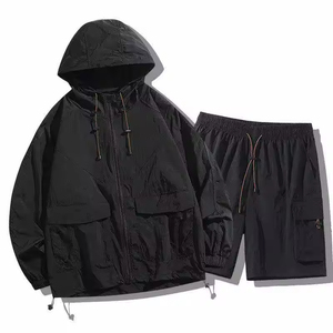Conjunto Deportivo Corto para Hombre, Chaqueta Cortavientos Premium, Pantalones Cortos Deportivos, Dos Piezas, Ropa Informal para Entrenamiento Físico - Product Image 5