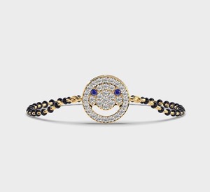 Pulsera de Diamantes Cultivados en Laboratorio para Mujer, Estilo Vintage, Chapada en Rodio, Certificada por IGI, Mangal Sutra, Oro Amarillo/Blanco/Rosa de 14K, Brillante - Product Image 1