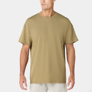 Camiseta de Manga Corta para Hombre, 100% Algodón, Estilo Urbano, Corte Regular, Cuello Redondo, Lisa, con Impresión de Logotipo Personalizado, Informal, Verano, Venta al Por Mayor - Product Image 1