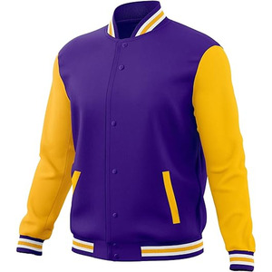 Vestes universitaires pour hommes avec empiècements en cuir blanc, style américain, personnalisables OEM ODM, prix abordable, fournisseur - Product Image 2