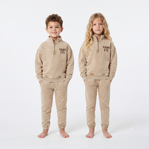 Conjunto Deportivo de Dos Piezas para Niños, Unisex, Personalizado al por Mayor, de Algodón, Color Sólido, Lavado Ácido, para Niños y Niñas - Product Image 3