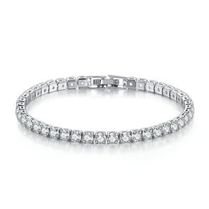 Bracelet tennis classique avec diamants de laboratoire taille brillant ronds sertis en canal, bracelet pour femme, bijoux personnalisés - Product Image 3