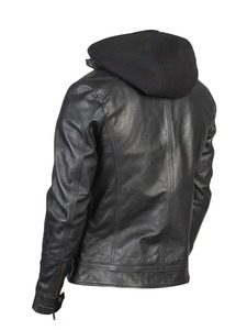 Chaqueta de Cuero Negra para Motociclista para Hombre - Product Image 2