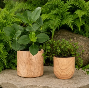 Macetas para Plantas de Interior con Textura de Madera Natural, Minimalistas y Decorativas, para Suculentas y Decoración del Hogar y la Oficina - Product Image 4