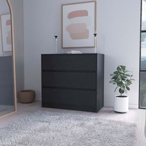 Commode Avra à 3 tiroirs avec plateau et façade en bois manufacturé, élégante commode à tiroirs - Product Image 1