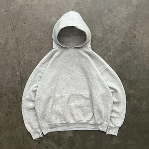 Sweat à capuche à motif uni, délavé à l'acide, imprimé Jésus Saint, coupe classique, en molleton coton/polyester, écologique, 500g, Printemps - Product Image 1