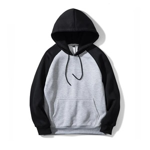 เสื้อฮู้ดแขนแร็กแลนสีเหลืองดำสำหรับผู้ชาย ทรงลำลอง สีพื้น มีกระเป๋า ผ้าฝ้ายเฟรนช์เทอร์รี่ ทรงปกติ สำหรับฤดูใบไม้ร่วง รุ่น 2027 - Product Image 3