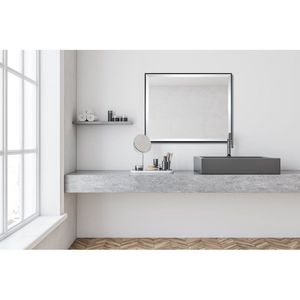 Specchio da Parete Rettangolare Moderno con Bordi Smussati 23x29 Nero per Bagno e Soggiorno - Product Image 5